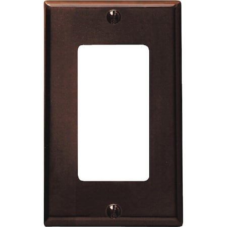 Leviton Decora 1-Gang Smooth Plastic Rocker Decorator Wall Plate, Brown 002-80401-00